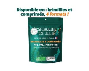 Sachet de spiruline en brindille de Julie : complément naturel riche en nutriments